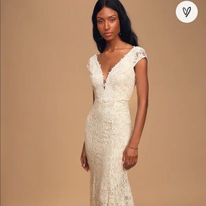 Lulus Icing on the Cake White Maxi Dress BNWT